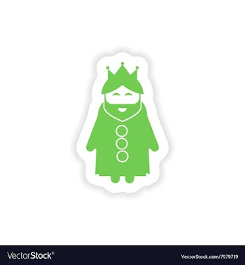 Paper sticker on white background king cartoon vector image