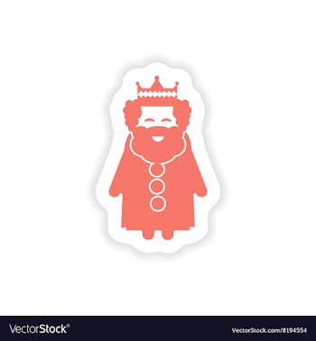 Paper sticker on white background king cartoon vector image