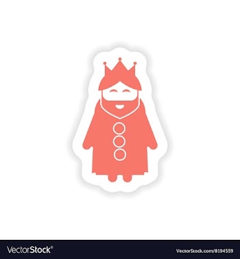 Paper sticker on white background king cartoon vector image