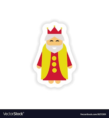 Paper sticker on white background king cartoon vector image