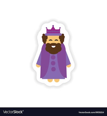 Paper sticker on white background king cartoon vector image