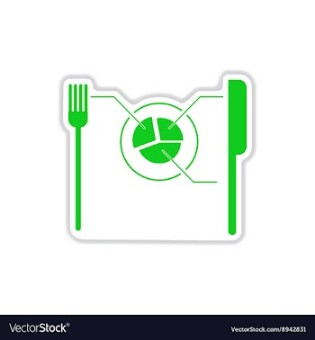 Paper sticker on white background knife fork vector image