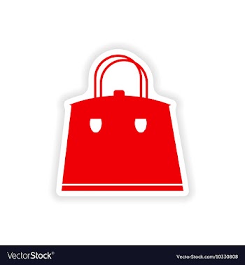 Paper sticker on white background ladies handbag vector image