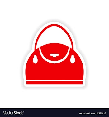 Paper sticker on white background ladies handbag vector image