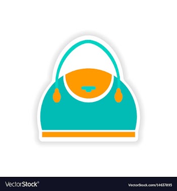 Paper sticker on white background ladies handbag vector image