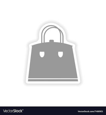 Paper sticker on white background ladies handbag vector image