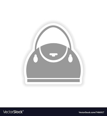 Paper sticker on white background ladies handbag vector image