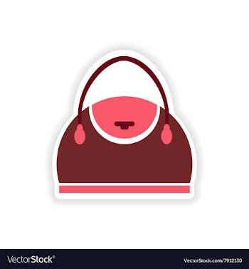 Paper sticker on white background ladies handbag vector image