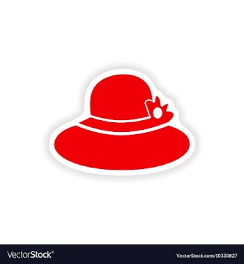 Paper sticker on white background lady hat vector image