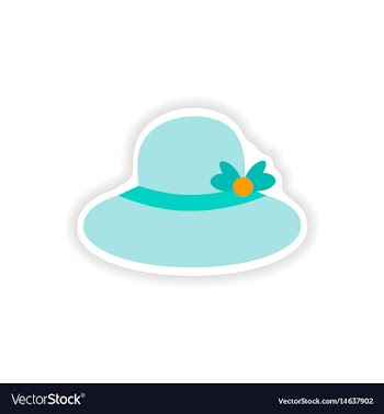 Paper sticker on white background lady hat vector image