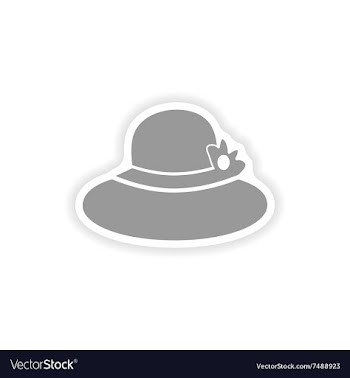Paper sticker on white background lady hat vector image