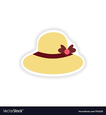Paper sticker on white background lady hat vector image