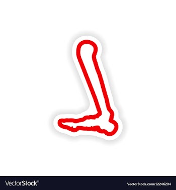 Paper sticker on white background leg bone vector image