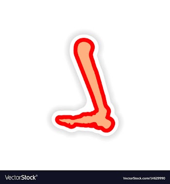 Paper sticker on white background leg bone vector image