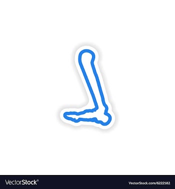 Paper sticker on white background leg bone vector image