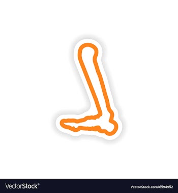 Paper sticker on white background leg bone vector image