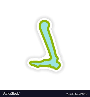 Paper sticker on white background leg bone vector image