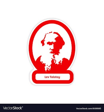 Paper sticker on white background Lev Tolstoy vector image