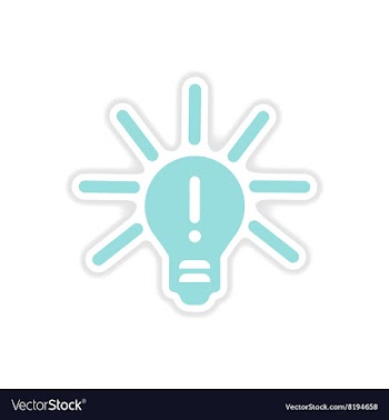 Paper sticker on white background light bulb idea vector image