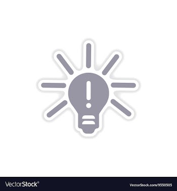 Paper sticker on white background light bulb idea vector image