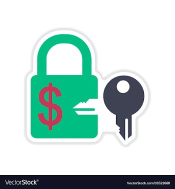 Paper sticker on white background lock and key vector image