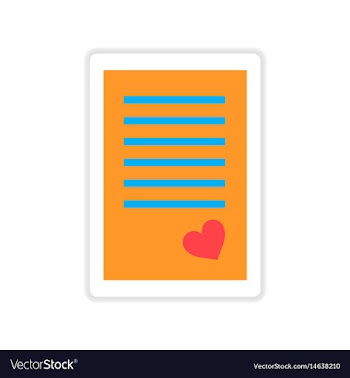 Paper sticker on white background love letter vector image