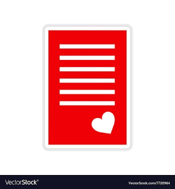 Paper sticker on white background love letter vector image