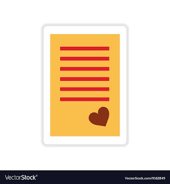 Paper sticker on white background love letter vector image