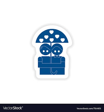 Paper sticker on white background lovers under vector image