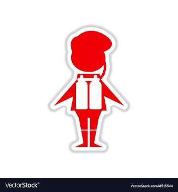 Paper sticker on white background male diver vector image