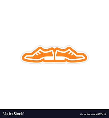 Paper sticker on white background male shoes vector image