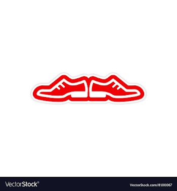 Paper sticker on white background male shoes vector image