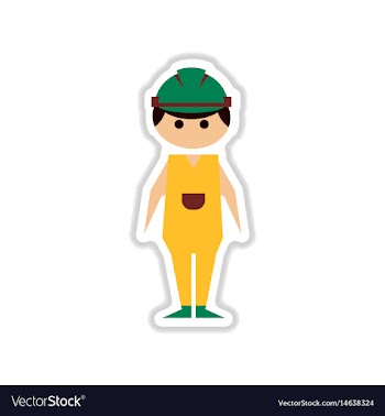 Paper sticker on white background male vector image