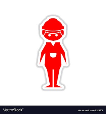 Paper sticker on white background male vector image