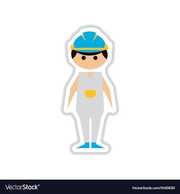 Paper sticker on white background male vector image