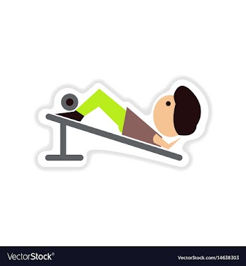 Paper sticker on white background man at gym vector image
