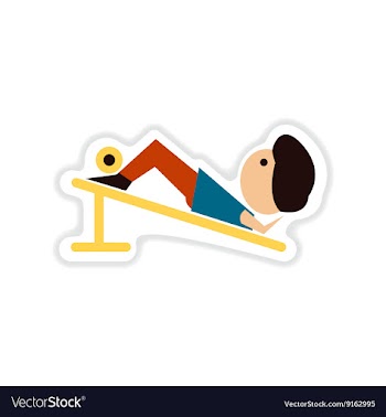 Paper sticker on white background man at gym vector image