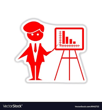 Paper sticker on white background man economic vector image