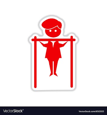 Paper sticker on white background man horizontal vector image