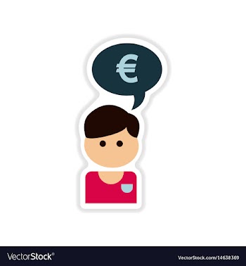 Paper sticker on white background man idea money vector image