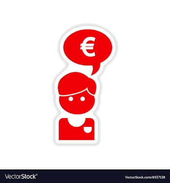 Paper sticker on white background man idea money vector image
