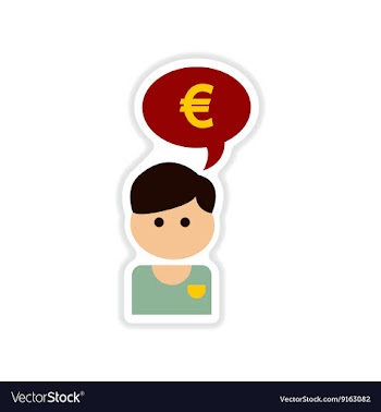 Paper sticker on white background man idea money vector image