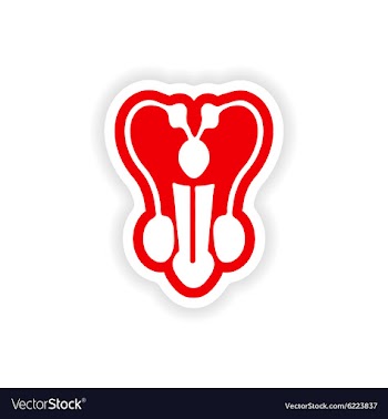 Paper sticker on white background man penis vector image