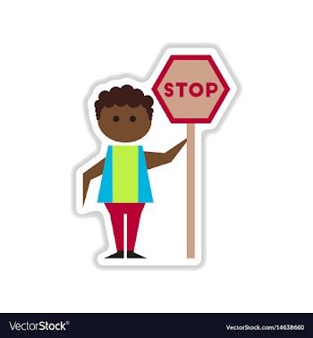 Paper sticker on white background man stop vector image