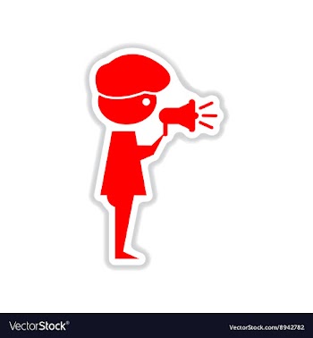 Paper sticker on white background man with vector image