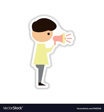 Paper sticker on white background man with vector image