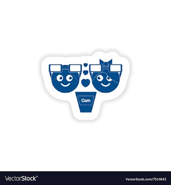Paper sticker on white background man woman vector image