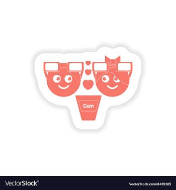 Paper sticker on white background man woman vector image