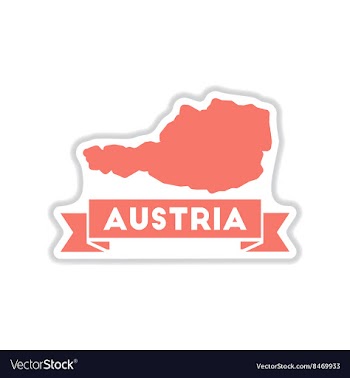 Paper sticker on white background map of Austria vector image