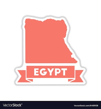 Paper sticker on white background map of Egypt vector image